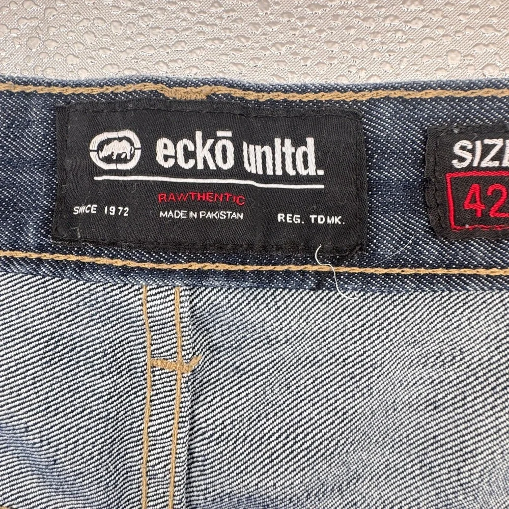 Y2K Jorts Ecko Unltd Mens Shorts Size 42 Blue Medium Wash Relaxed Fit Streetwear